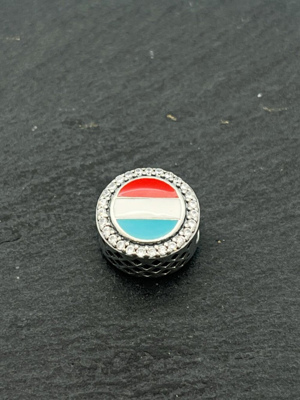 Pandora Luxembourg Flag Bead Charm Sterling Silver Jewelry